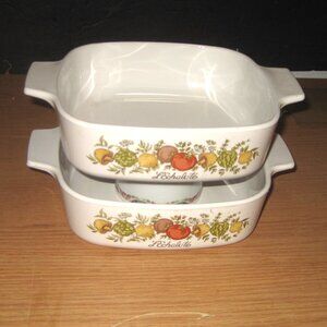 2 Corning Ware Casseroles "Spice Of Life" 1 Qt  A-1-B 7" x 7"